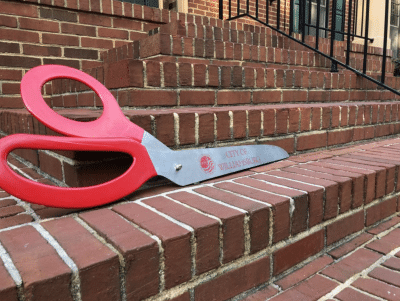 Ribbon cutting at joosse family orthodontics! 4 Giant scissors at the jfo grand opening