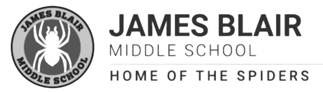 James-blair-middle-school-logo James blair middle school logo with a spider emblem and the text “james blair middle school – home of the spiders. ”